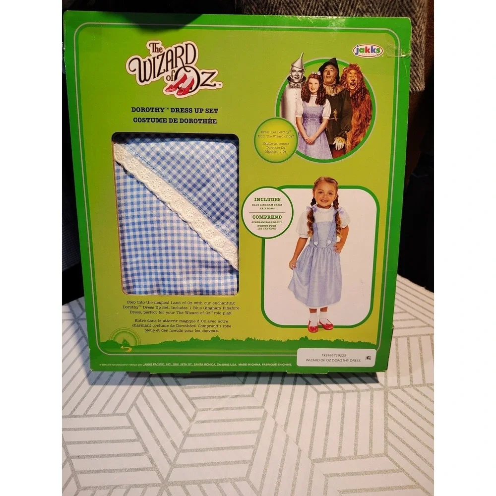 Wizard Of Oz Dorothy Costume Dress Up Set Jakks Pacific Size 4-6x +Accessory New
